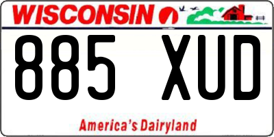 WI license plate 885XUD