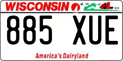 WI license plate 885XUE