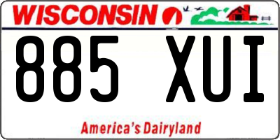 WI license plate 885XUI