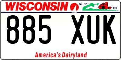 WI license plate 885XUK