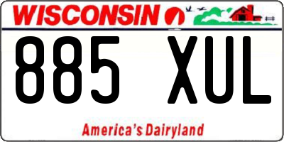 WI license plate 885XUL