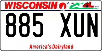 WI license plate 885XUN