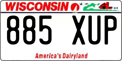 WI license plate 885XUP