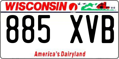 WI license plate 885XVB