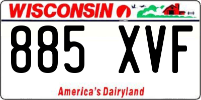 WI license plate 885XVF