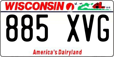 WI license plate 885XVG