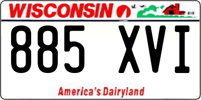 WI license plate 885XVI