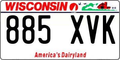 WI license plate 885XVK