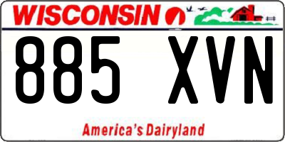 WI license plate 885XVN