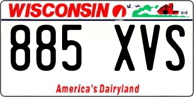 WI license plate 885XVS