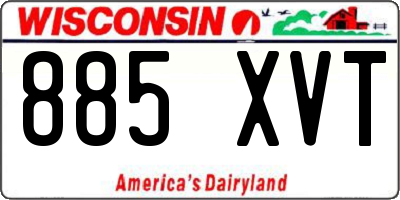 WI license plate 885XVT