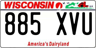 WI license plate 885XVU