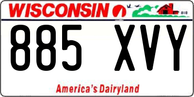 WI license plate 885XVY