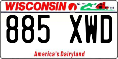 WI license plate 885XWD