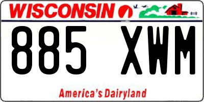 WI license plate 885XWM