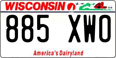 WI license plate 885XWO