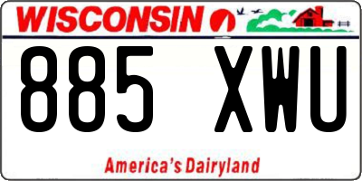 WI license plate 885XWU
