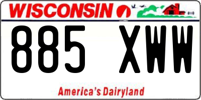 WI license plate 885XWW