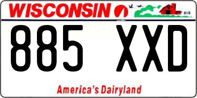 WI license plate 885XXD
