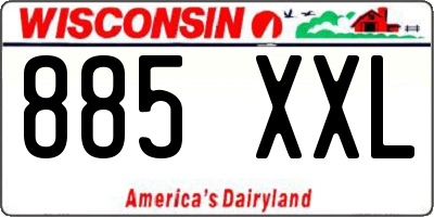 WI license plate 885XXL