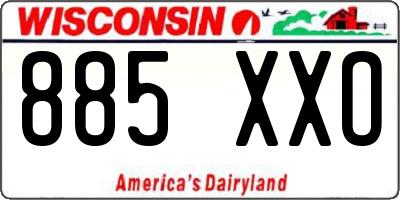 WI license plate 885XXO