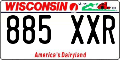 WI license plate 885XXR