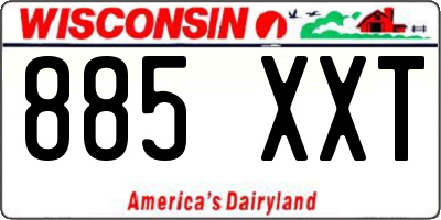 WI license plate 885XXT