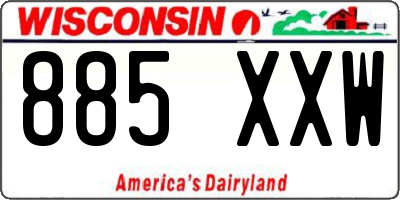 WI license plate 885XXW