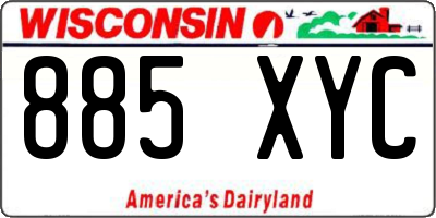 WI license plate 885XYC