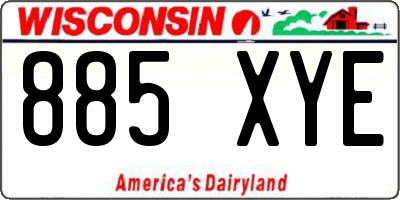 WI license plate 885XYE