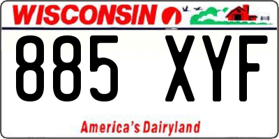 WI license plate 885XYF