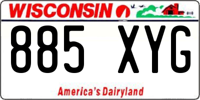 WI license plate 885XYG