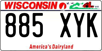WI license plate 885XYK