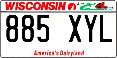 WI license plate 885XYL