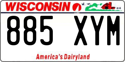 WI license plate 885XYM