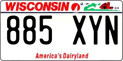 WI license plate 885XYN