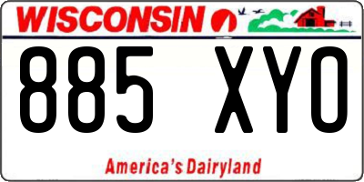WI license plate 885XYO