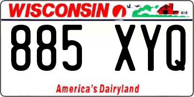 WI license plate 885XYQ
