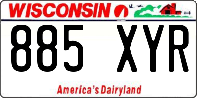 WI license plate 885XYR