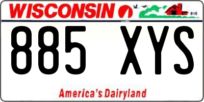 WI license plate 885XYS