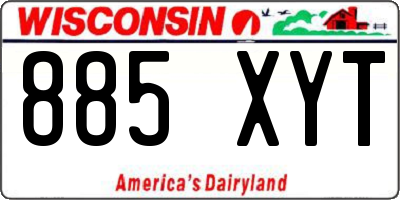 WI license plate 885XYT