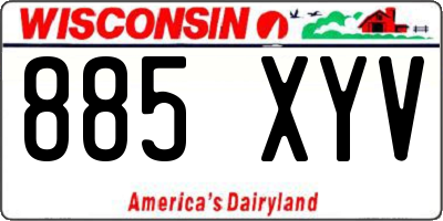 WI license plate 885XYV