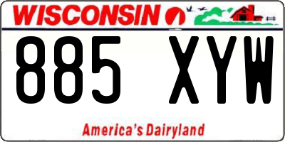 WI license plate 885XYW