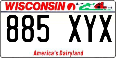 WI license plate 885XYX