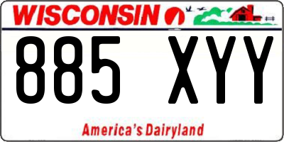 WI license plate 885XYY