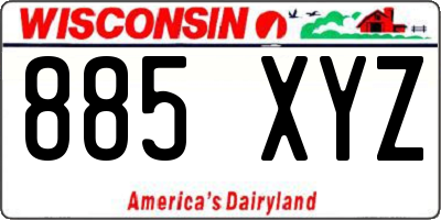 WI license plate 885XYZ