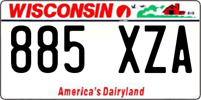 WI license plate 885XZA
