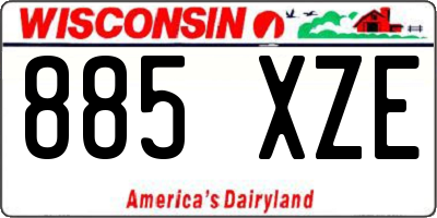 WI license plate 885XZE