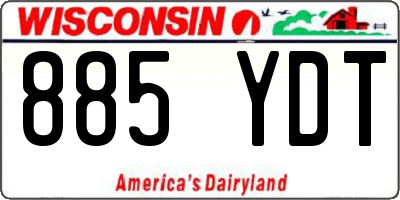 WI license plate 885YDT