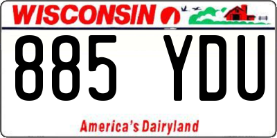 WI license plate 885YDU